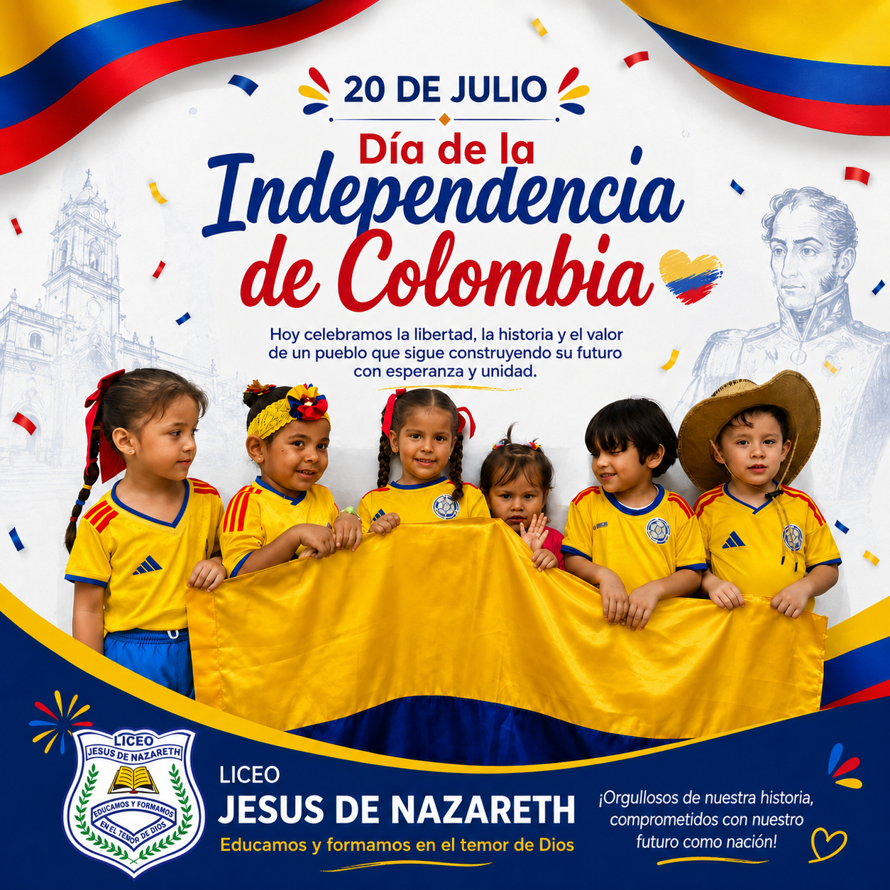 Conmemoración del 20 de Julio: El Liceo Jesús de Nazareth rinde homenaje a la Independencia de Colombia